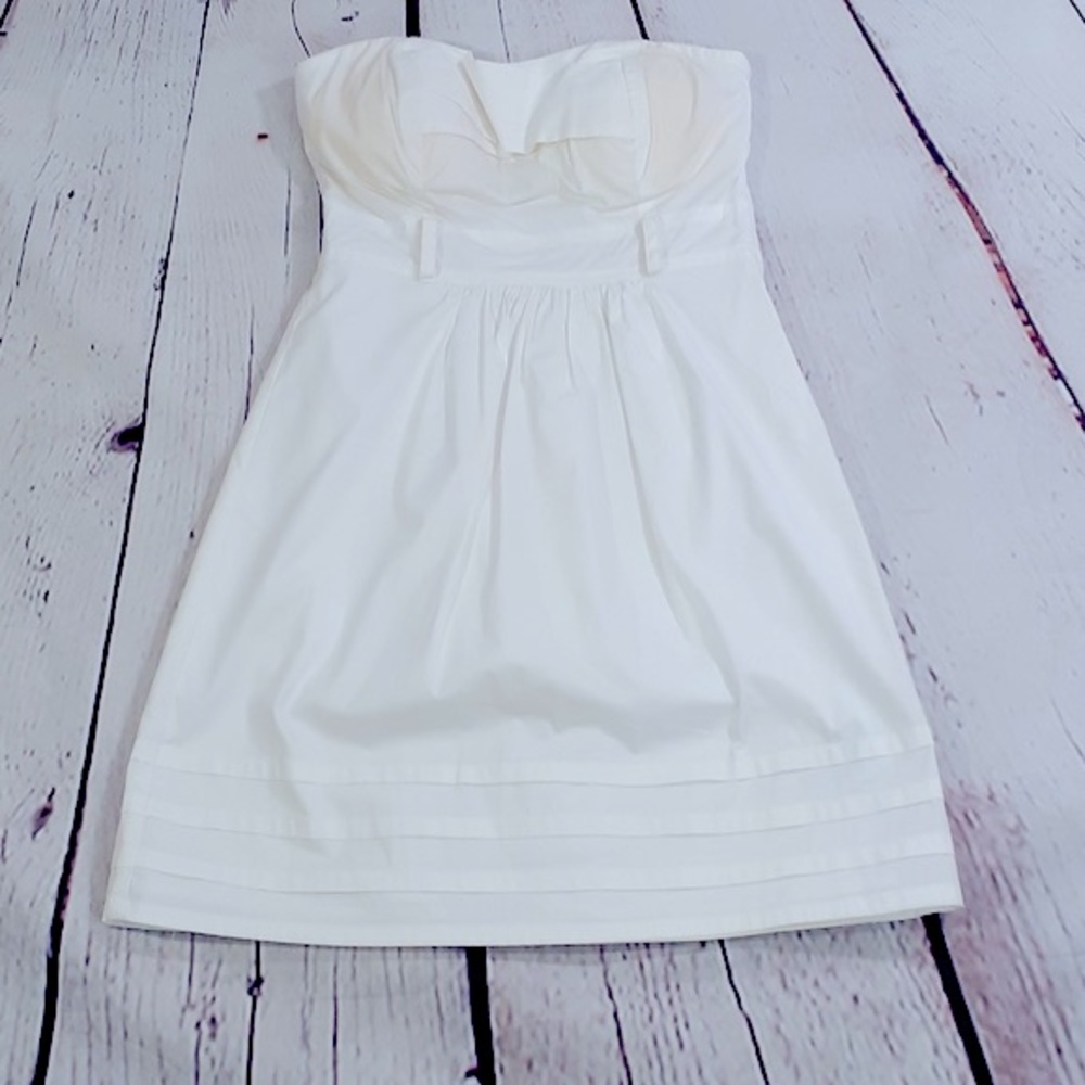 NWT Guess white cotton strapless dress small